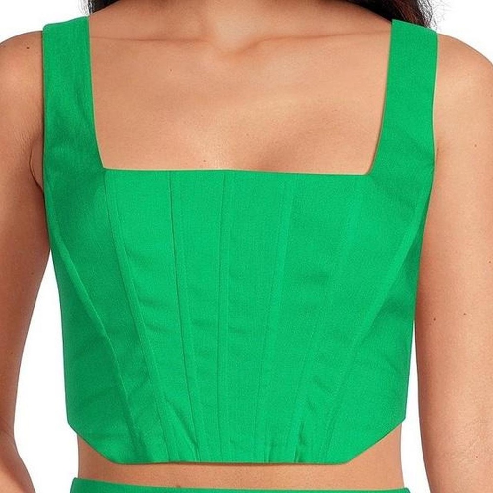 Gianni Bini Green Crop Bustier Tank Top